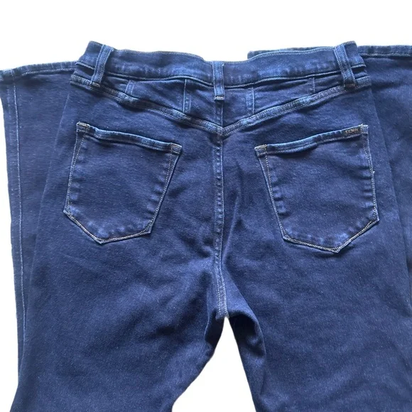 LL Bean Deep Indigo Signature Stretch High Rise Flare Leg Classic Women's Jeans - Picture 6 of 10